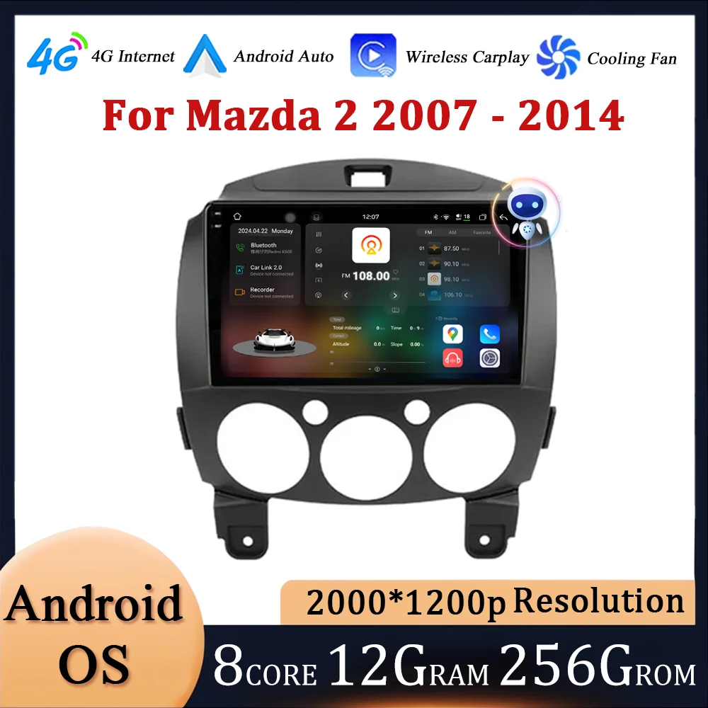 9 inch for Mazda 2 2007 - 2014 Car Multimedia Player Intelligent System Bluetooth Wireless Carplay Touch Screen 4G GPS Navition
9 inch for Mazda 2 2007 - 2014 Car Multimedia Player Intelligent System Bluetooth Wireless Carplay Touch Screen 4G GPS Navition