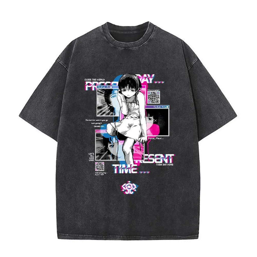 Anime Serial Experiments Lain Vintage Washed T-Shirt Iwakura Manga Girl Sci Fi Short Sleeve Tee Shirt 100% Cotton Casual T Shirt
Anime Serial Experiments Lain Vintage Washed T-Shirt Iwakura Manga Girl Sci Fi Short Sleeve Tee Shirt 100% Cotton Casual T Shirt