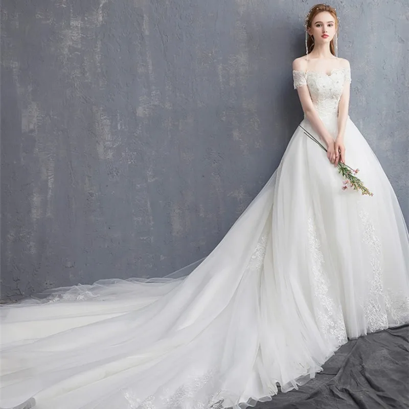 Свадебное платье с открытыми плечами по индивидуальному заказу, новое Vestido De Novia длиной до пола, роскошные длинные кружевные аппликации, свадебные платья с грушами
Свадебное платье с открытыми плечами по индивидуальному заказу, новое Vestido De Novia длиной до пола, роскошные длинные кружевные аппликации, свадебные платья с грушами