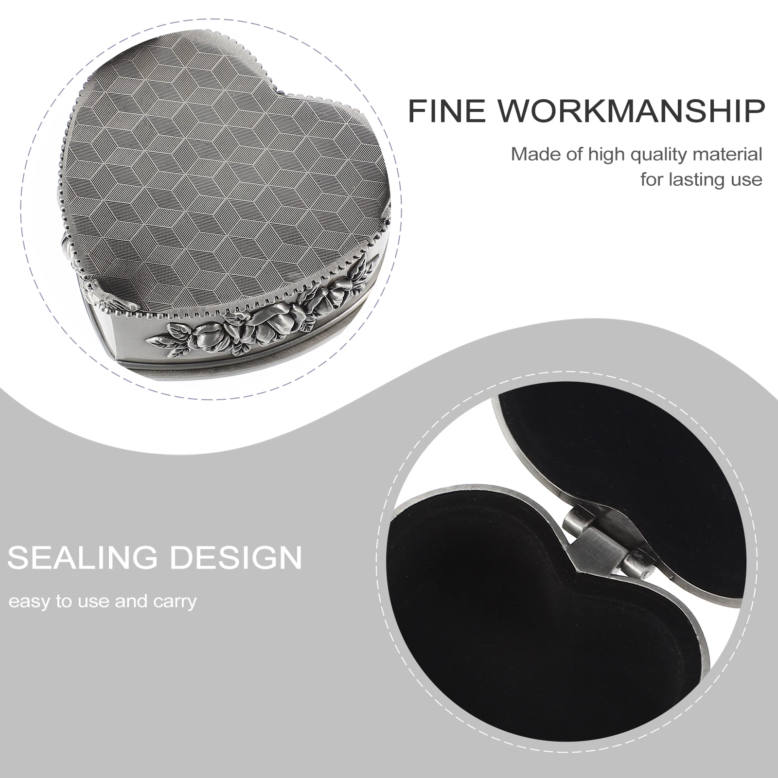 1pc Heart-Shaped Jewelry Box Rose Design Large Capacity Storage Container Portable Jewelry Case Sealing Lid Holder For Travel
1pc Heart-Shaped Jewelry Box Rose Design Large Capacity Storage Container Portable Jewelry Case Sealing Lid Holder For Travel