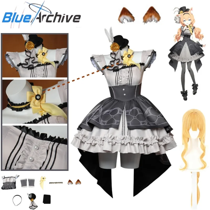 Iochi Mari Cosplay Lolita Costume Cute Unifrom Dress Hat Ear Haeadwear and Accessories Set for Women Antique Outfit Blue Archive
Iochi Mari Cosplay Lolita Costume Cute Unifrom Dress Hat Ear Haeadwear and Accessories Set for Women Antique Outfit Blue Archive
