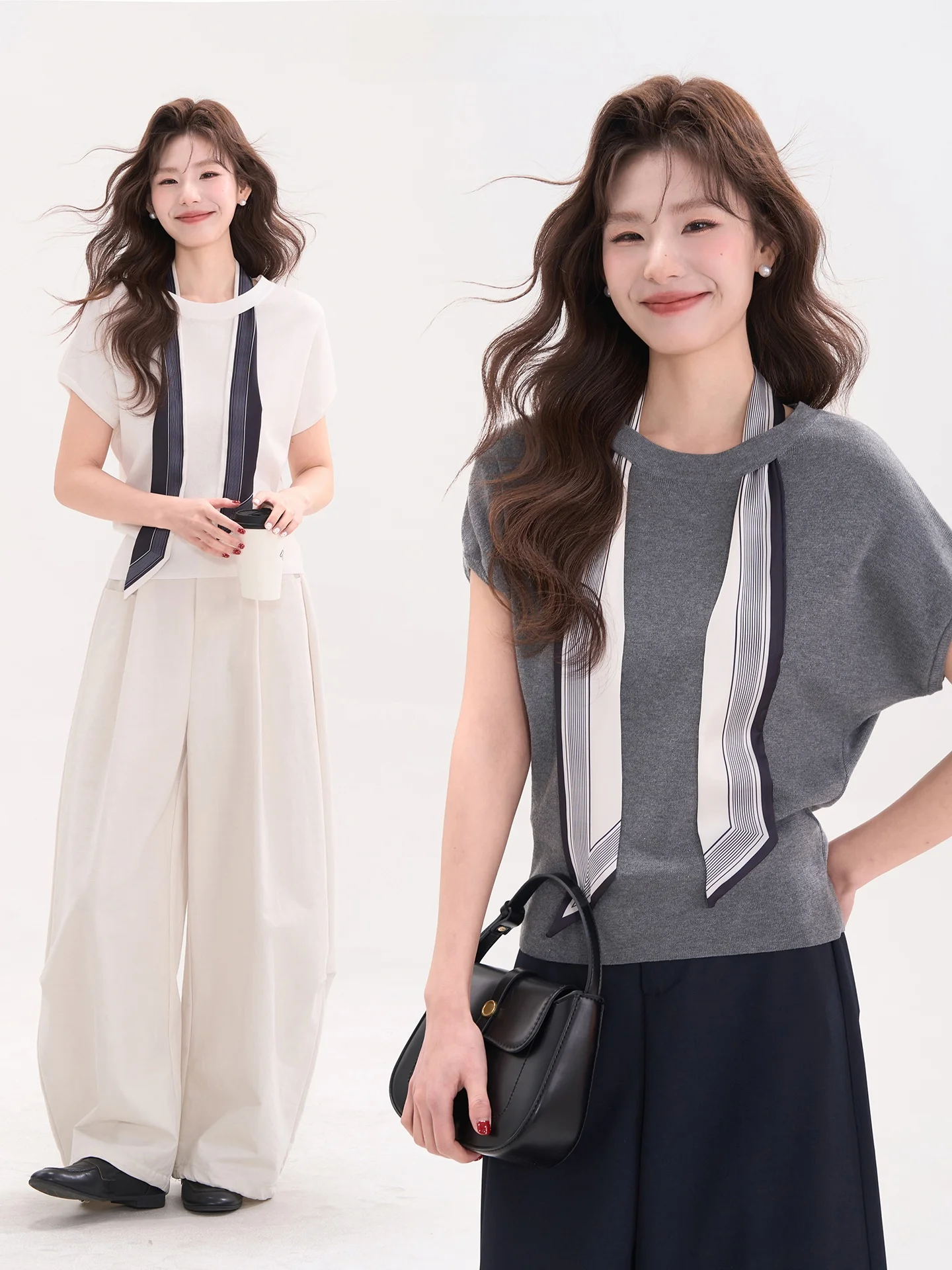 Женский вязаный топ из шерстяной смеси с круглым вырезом и открытыми плечами, модный шарф, весенне-летняя повседневная одежда
Женский вязаный топ из шерстяной смеси с круглым вырезом и открытыми плечами, модный шарф, весенне-летняя повседневная одежда