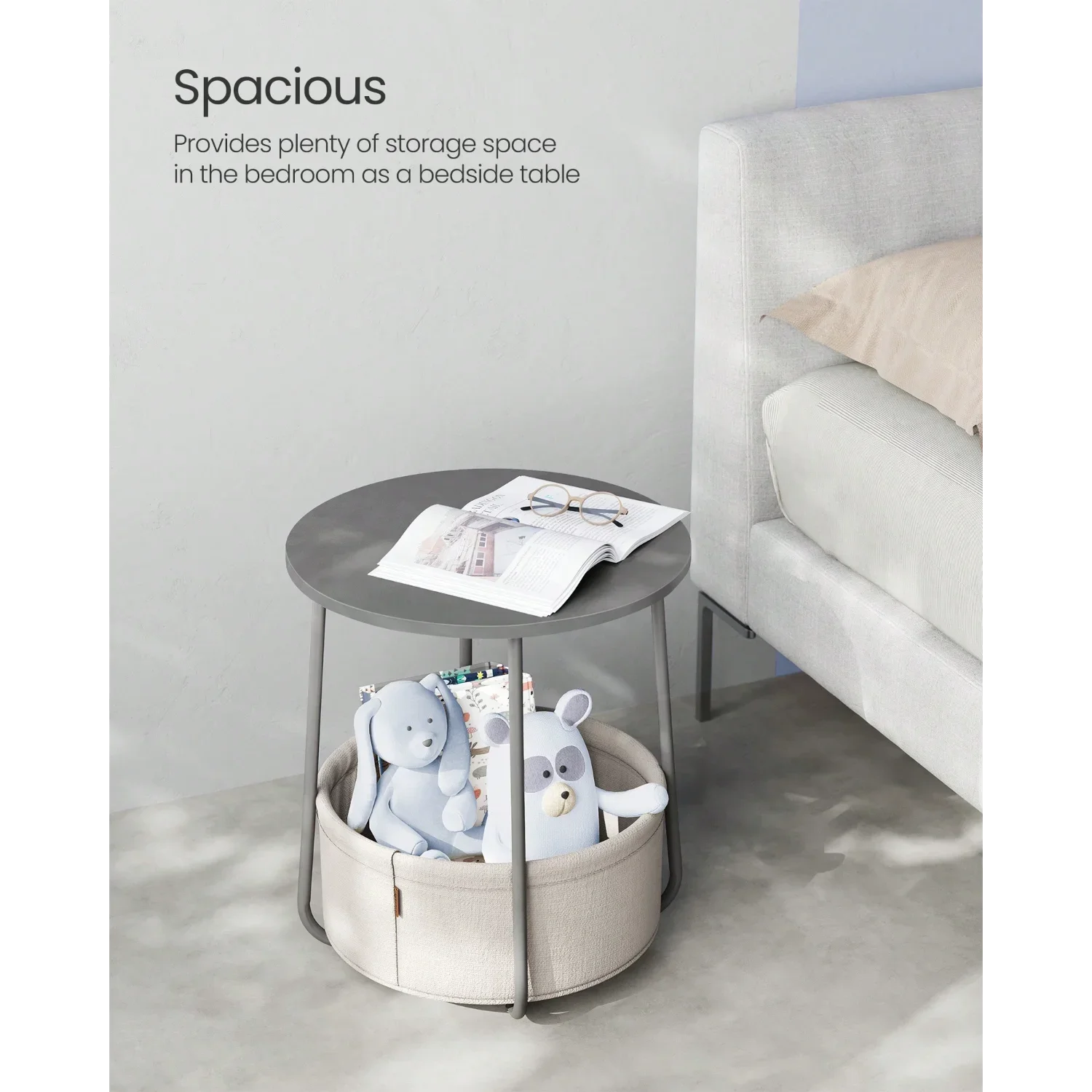 VASAGLE End Table, Small Bedside Table With Fabric Basket, Modern Nightstand, Round Side Table, For Living Room, Bedroom, Matte
VASAGLE End Table, Small Bedside Table With Fabric Basket, Modern Nightstand, Round Side Table, For Living Room, Bedroom, Matte