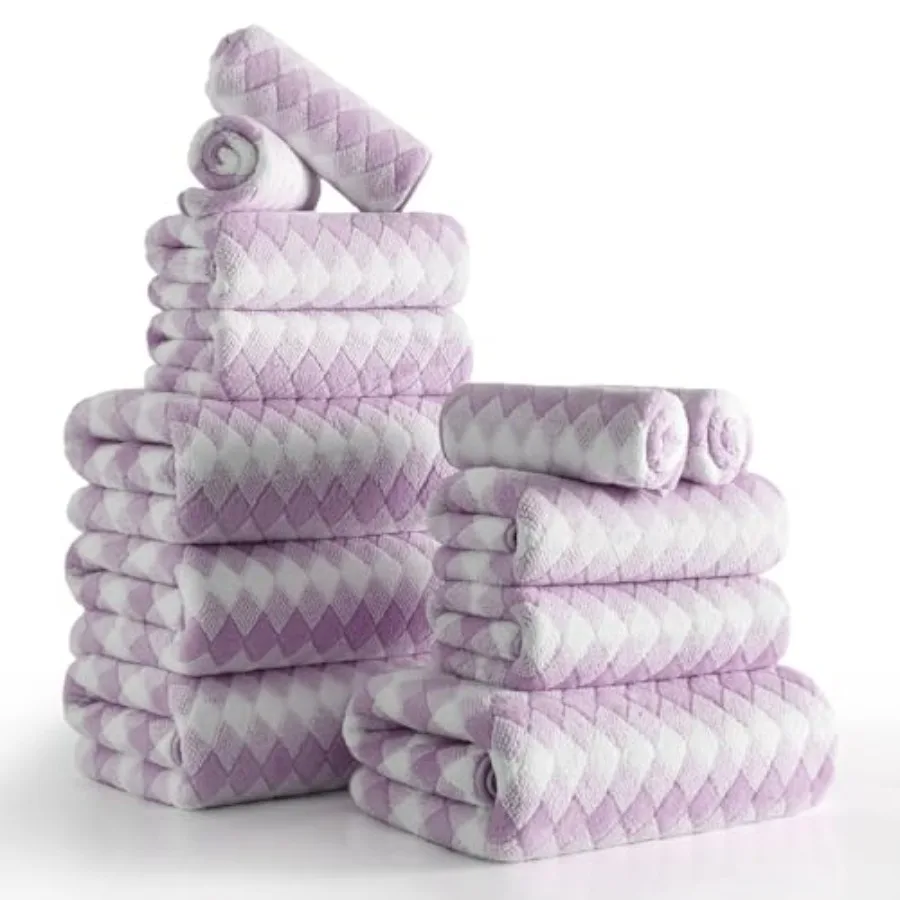 12 Pcs Diamond Towel Set-4 Bath Towels, 4 Hand Towels, 4 Washcloths Soft Polyester Bath Towel with Loop Absorbent Shower Towel
12 Pcs Diamond Towel Set-4 Bath Towels, 4 Hand Towels, 4 Washcloths Soft Polyester Bath Towel with Loop Absorbent Shower Towel