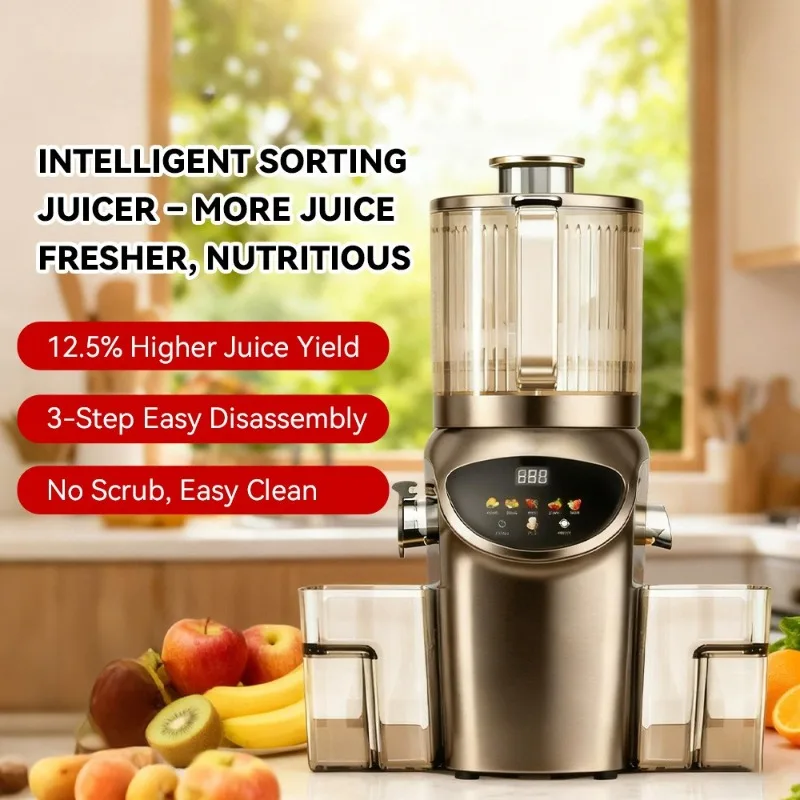 Large Feed Chute Slow Cold Press Juicer Pulp Juice Separation No Pre-cut Fruit Vegetable Home Original Juice Extractor
Large Feed Chute Slow Cold Press Juicer Pulp Juice Separation No Pre-cut Fruit Vegetable Home Original Juice Extractor