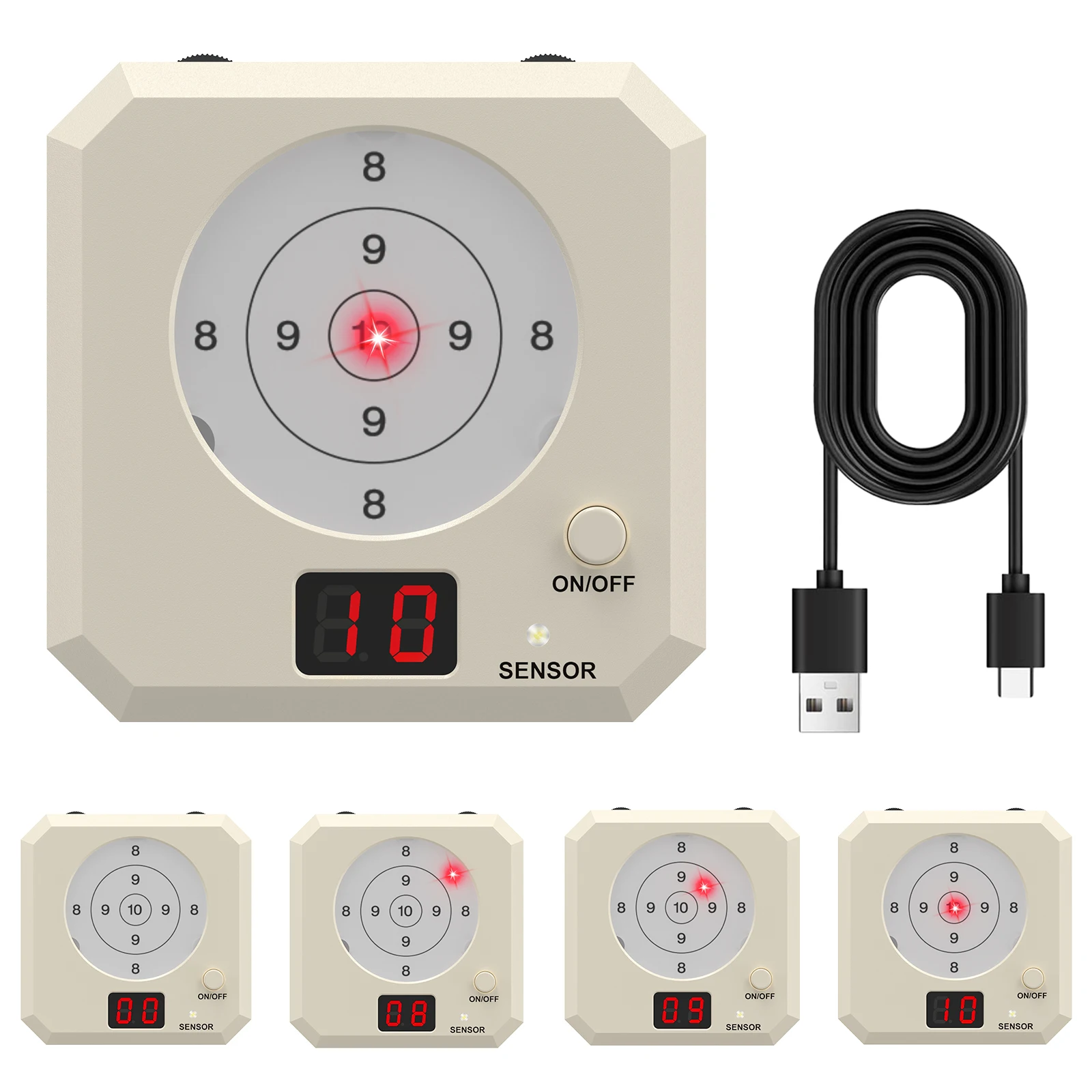 T2354 Three-Ring Intelligent Induction Target, Accurate Electronic Scoring & Voice Broadcast.
T2354 Three-Ring Intelligent Induction Target, Accurate Electronic Scoring & Voice Broadcast.