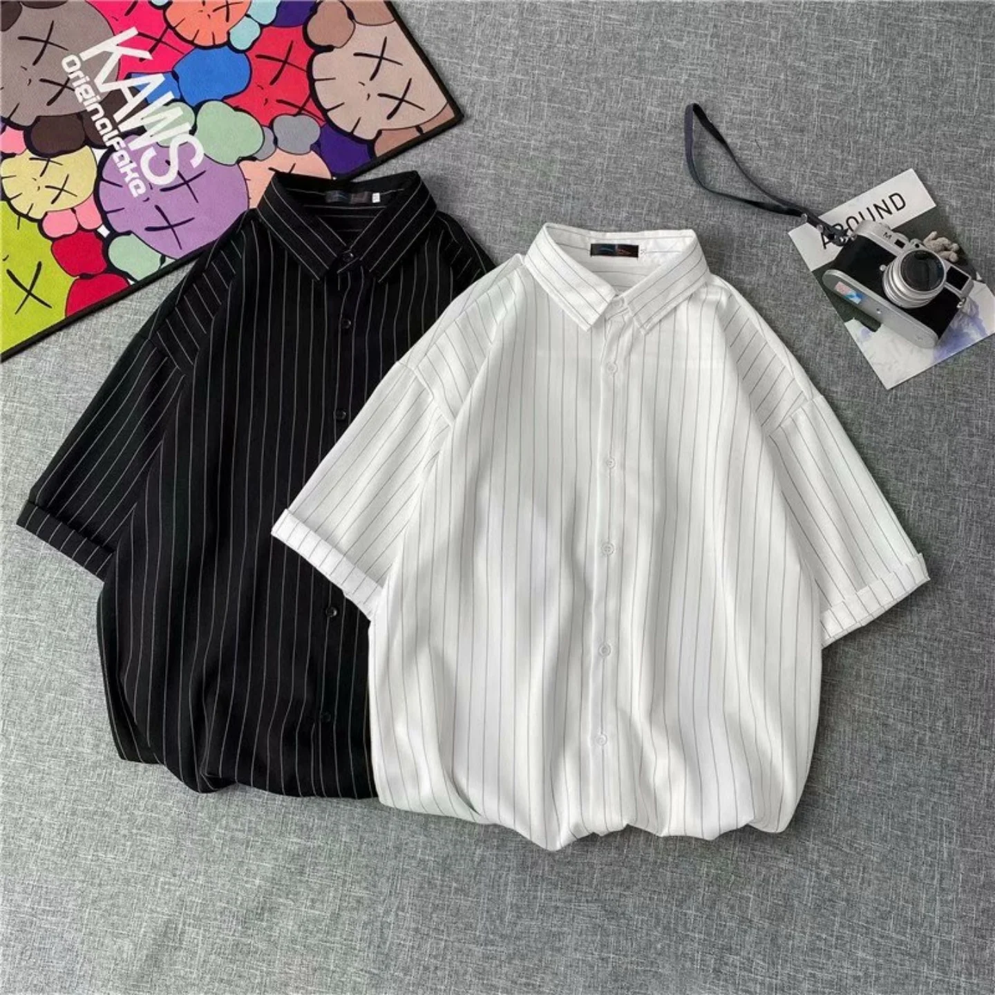 Retro Japanese Style Men's Striped Shirt Summer 2026 Casual Loose Fit Short Sleeve Flip Collar Breathable Comfortable Fabric
Retro Japanese Style Men's Striped Shirt Summer 2026 Casual Loose Fit Short Sleeve Flip Collar Breathable Comfortable Fabric