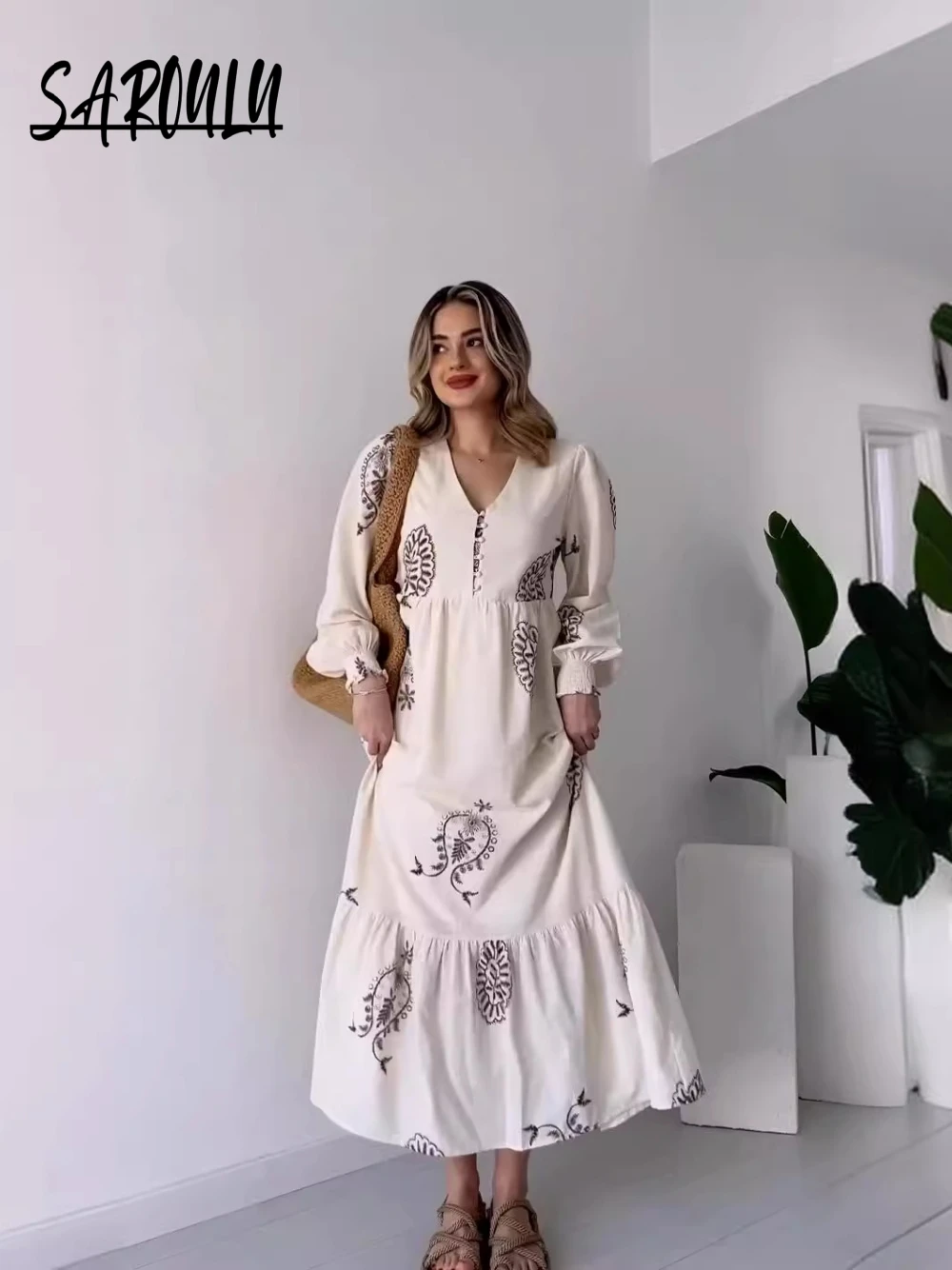 2026 Elegant Long Sleeves Patterned Evening Dress Boho Daily A Line Women Wear Fast Shipping S-2XL Beautiful Prom Gown
2026 Elegant Long Sleeves Patterned Evening Dress Boho Daily A Line Women Wear Fast Shipping S-2XL Beautiful Prom Gown