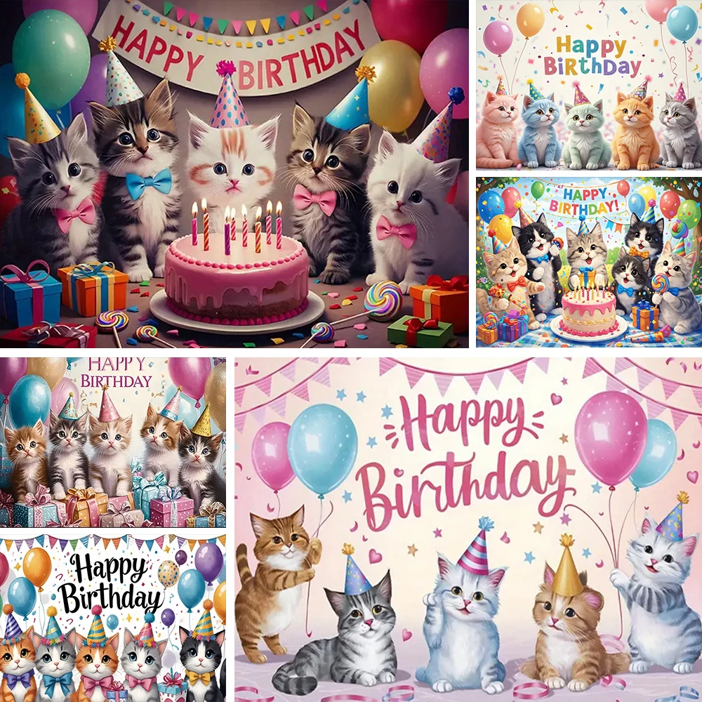 Cartoon Cats Theme Backdrop Happy Birthday Party Cute Animals Decoration Photography Background Photo Studio Supplies Banner
Cartoon Cats Theme Backdrop Happy Birthday Party Cute Animals Decoration Photography Background Photo Studio Supplies Banner