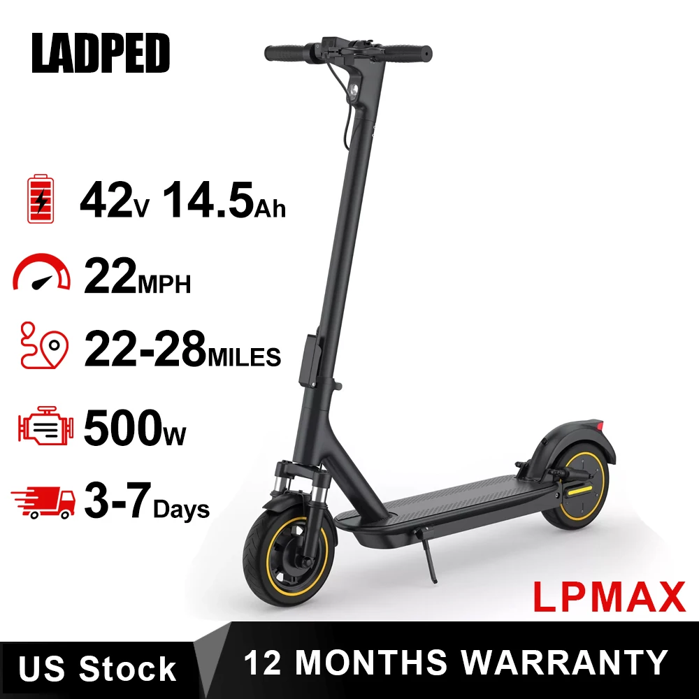 LADPED LPMAX 10 "Сплошные шины Складной электрический самокат 22MPH 500W 14.5AH 28Miles Двойной амортизатор сверхдальнего действия EScooter
LADPED LPMAX 10 "Сплошные шины Складной электрический самокат 22MPH 500W 14.5AH 28Miles Двойной амортизатор сверхдальнего действия EScooter