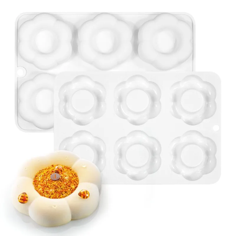 6-Cavity Flower Shaped Donut Silicone Mold Fondant Cake Mold DIY Chocolate Baking Tools Cake Decorating Accessories Baking Pan
6-Cavity Flower Shaped Donut Silicone Mold Fondant Cake Mold DIY Chocolate Baking Tools Cake Decorating Accessories Baking Pan