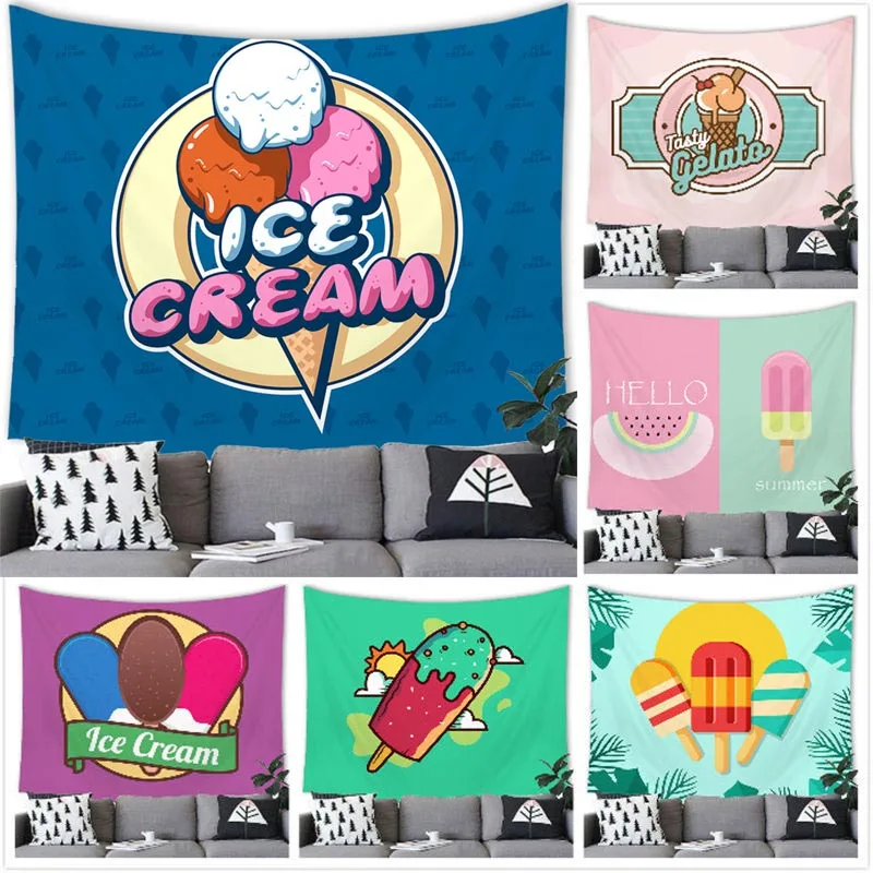 Summer Ice Cream Tapestry Wall Hanging Summer Ice Cream Printing Decor Tapestry Home Room Decoration Background Wall Decor
Summer Ice Cream Tapestry Wall Hanging Summer Ice Cream Printing Decor Tapestry Home Room Decoration Background Wall Decor