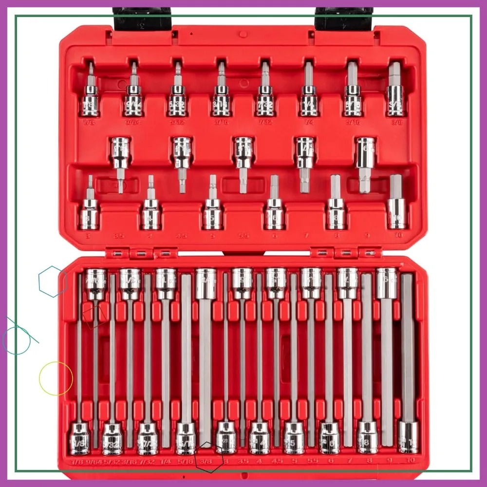 3/8 Inch Drive Hex Bit Socket Set with Case, 38-Piece (1/8-3/8 in., 3-10 mm) | SHB91316
3/8 Inch Drive Hex Bit Socket Set with Case, 38-Piece (1/8-3/8 in., 3-10 mm) | SHB91316