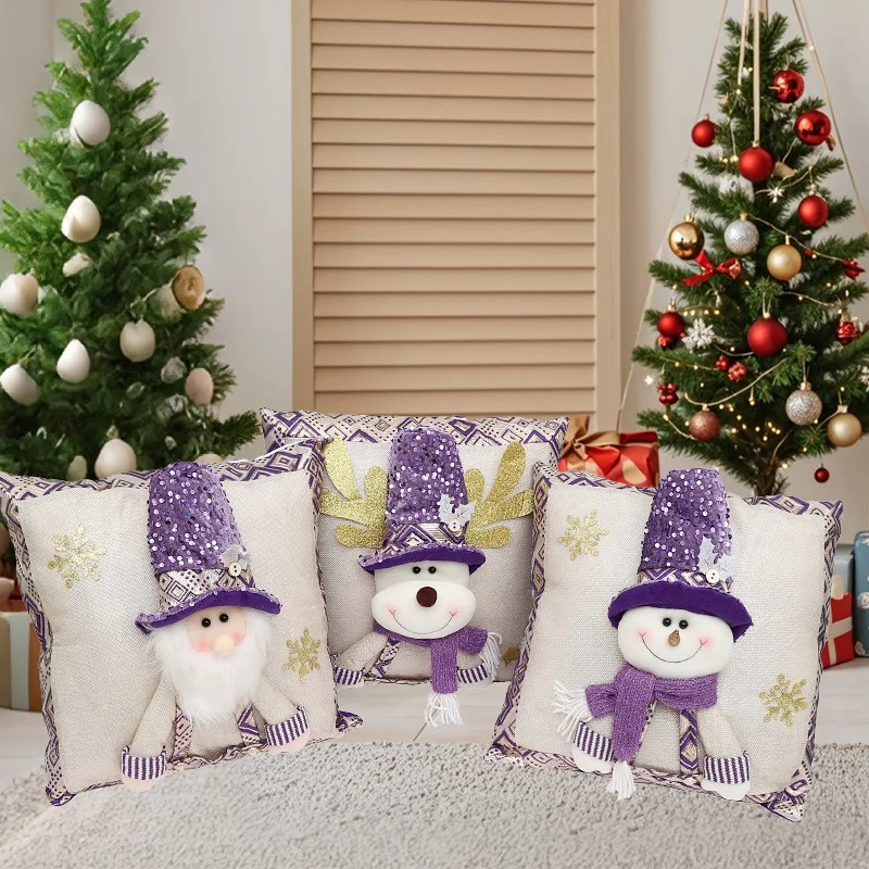 Cute Cartoon Christmas Cushion Cover Purple Sequin Santa Hat Pillowcase 3D Christmas Snowman Santa Claus Reindeer Pillowcase
Cute Cartoon Christmas Cushion Cover Purple Sequin Santa Hat Pillowcase 3D Christmas Snowman Santa Claus Reindeer Pillowcase