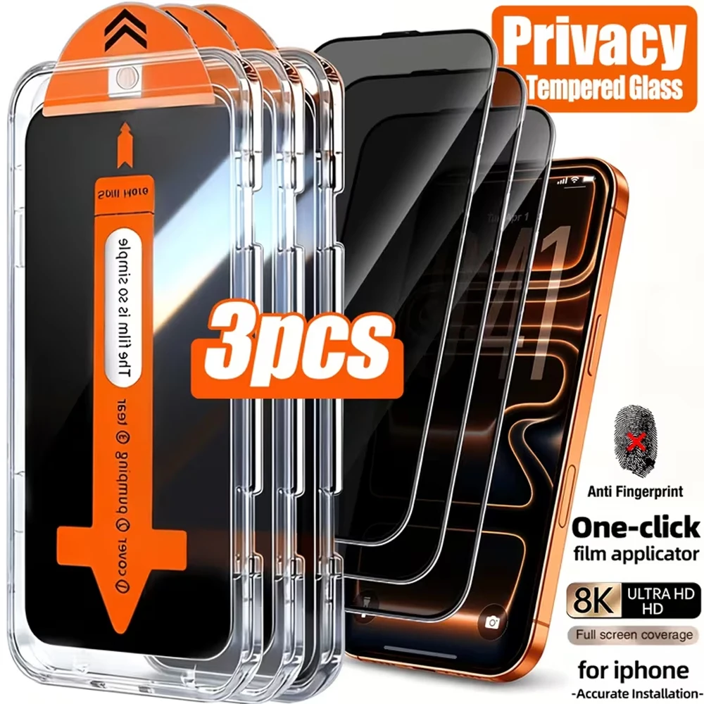 3Pcs Privacy Screen Protectors For iPhone 15 16 Pro Max Air 17 14 Plus 13 12 16e 11 X XR XS Max 6 7 Tempered Glass Easy Install
3Pcs Privacy Screen Protectors For iPhone 15 16 Pro Max Air 17 14 Plus 13 12 16e 11 X XR XS Max 6 7 Tempered Glass Easy Install
