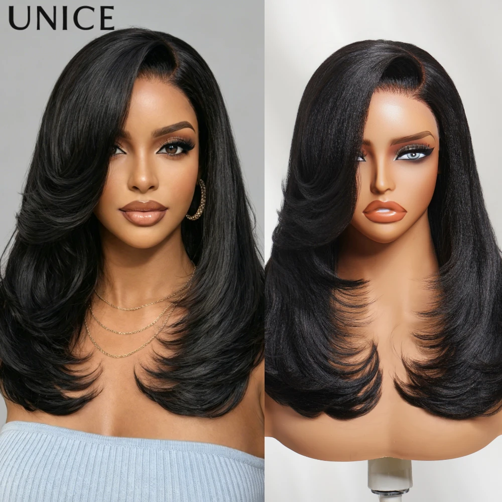 UNice Bye-Bye Knots™ 7x5 Lace Pre Layered Side Part Yaki Straight Wig Human Hair Glueless Wig Short Bob Wigs 150% Density
UNice Bye-Bye Knots™ 7x5 Lace Pre Layered Side Part Yaki Straight Wig Human Hair Glueless Wig Short Bob Wigs 150% Density