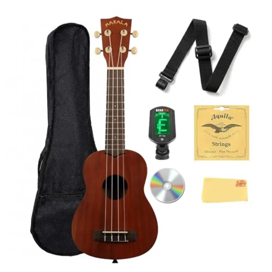 Ukulele bundle for beginners: mahogany body, natural finish, includes gig bag, tuner, strap, Aquila strings, online lessons, in
Ukulele bundle for beginners: mahogany body, natural finish, includes gig bag, tuner, strap, Aquila strings, online lessons, in