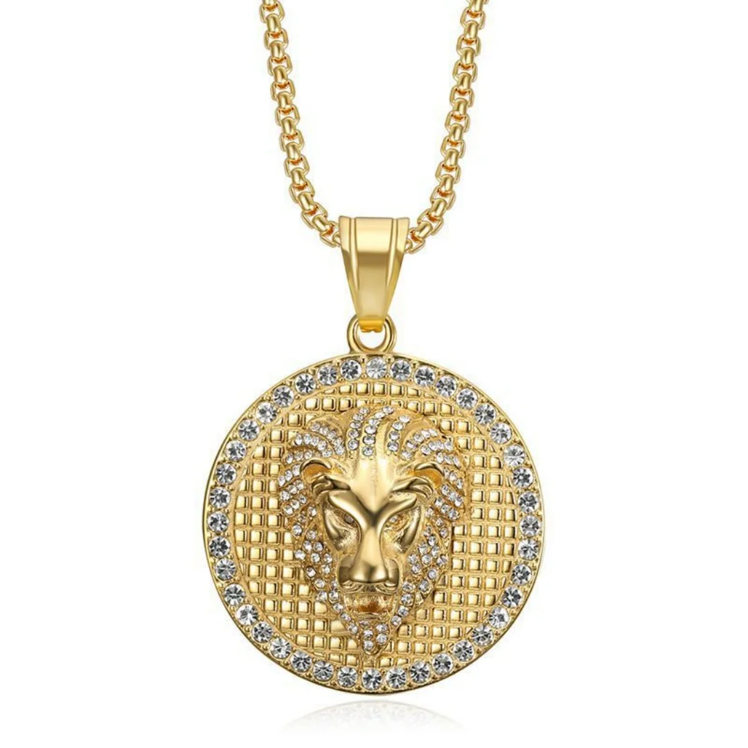 Hiphop Iced Out Animal Lion Head Pendant Male Gold Silver Color Stainless Steel Zirconia Round Necklace for Man Cool Jewelry
Hiphop Iced Out Animal Lion Head Pendant Male Gold Silver Color Stainless Steel Zirconia Round Necklace for Man Cool Jewelry