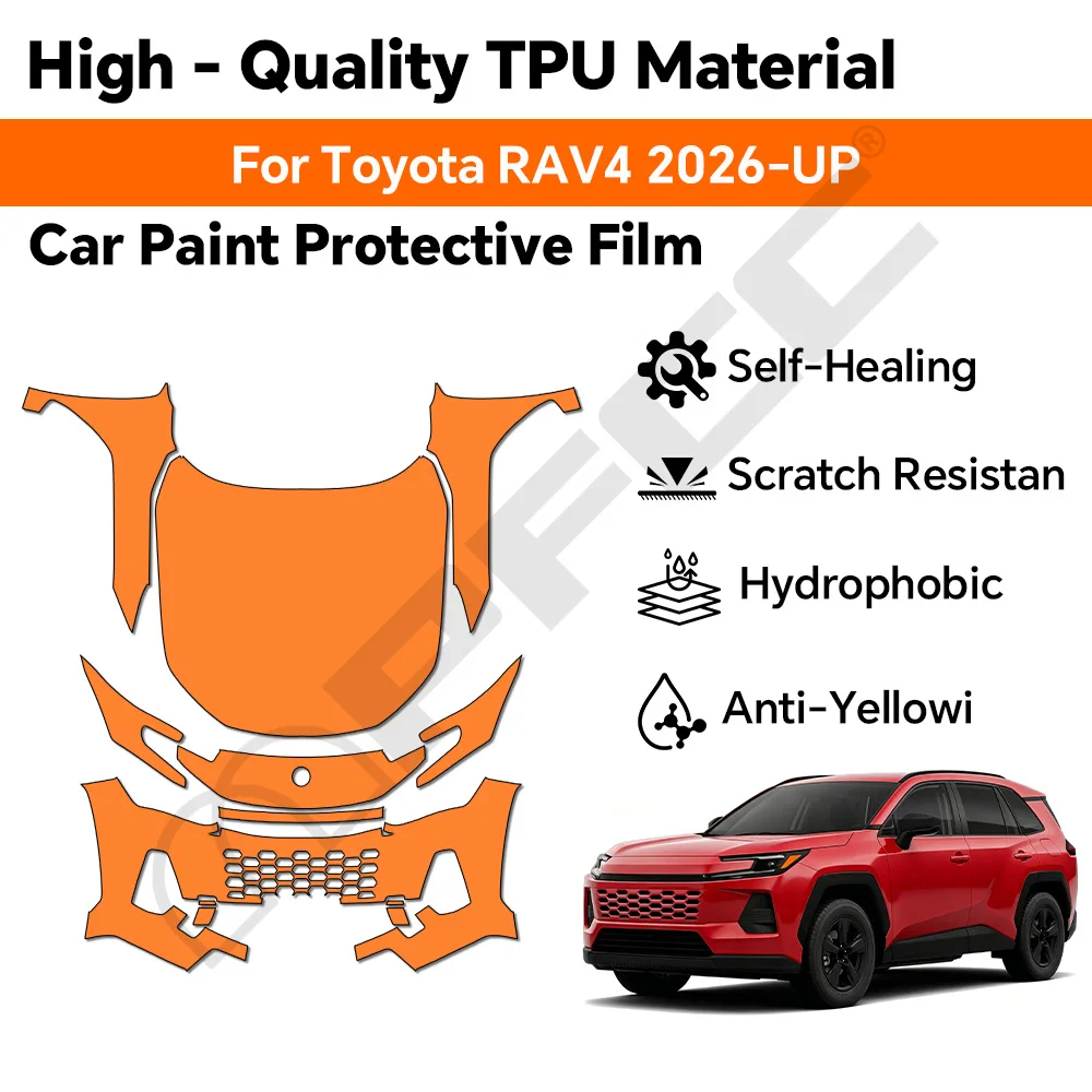 Pre-cut PPF Clear Bra For Toyota RAV4 2026 2027 TPU Anti-scratch Paint Protection Film Resistant Kit Repairable Car Accessories
Pre-cut PPF Clear Bra For Toyota RAV4 2026 2027 TPU Anti-scratch Paint Protection Film Resistant Kit Repairable Car Accessories