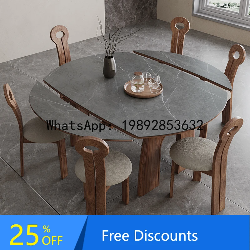 Medieval solid wood folding dining table variable round table retractable modern simple American light luxury dining table
Medieval solid wood folding dining table variable round table retractable modern simple American light luxury dining table