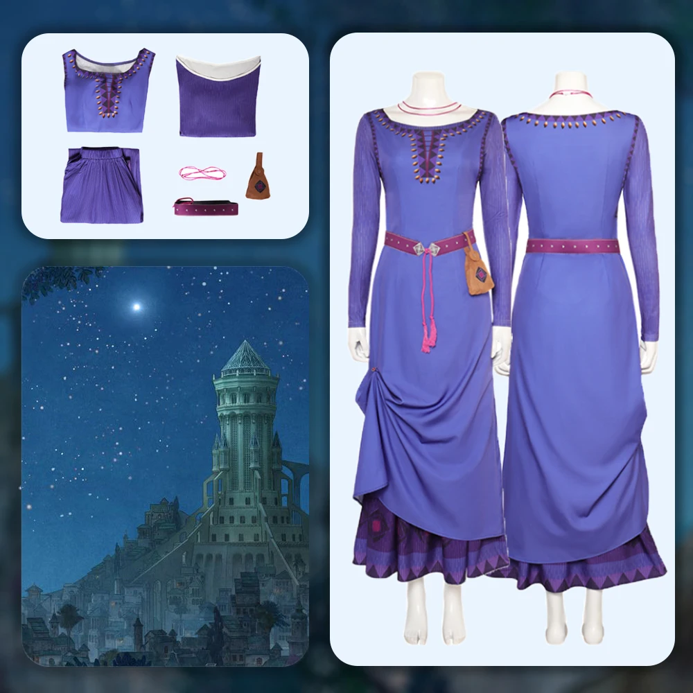 Movie Cos Asha Cosplay Costume Outfits Fantasy Dress Necklace Accessories For Adult Women Girls Roleplay Halloween Carnival Suit
Movie Cos Asha Cosplay Costume Outfits Fantasy Dress Necklace Accessories For Adult Women Girls Roleplay Halloween Carnival Suit