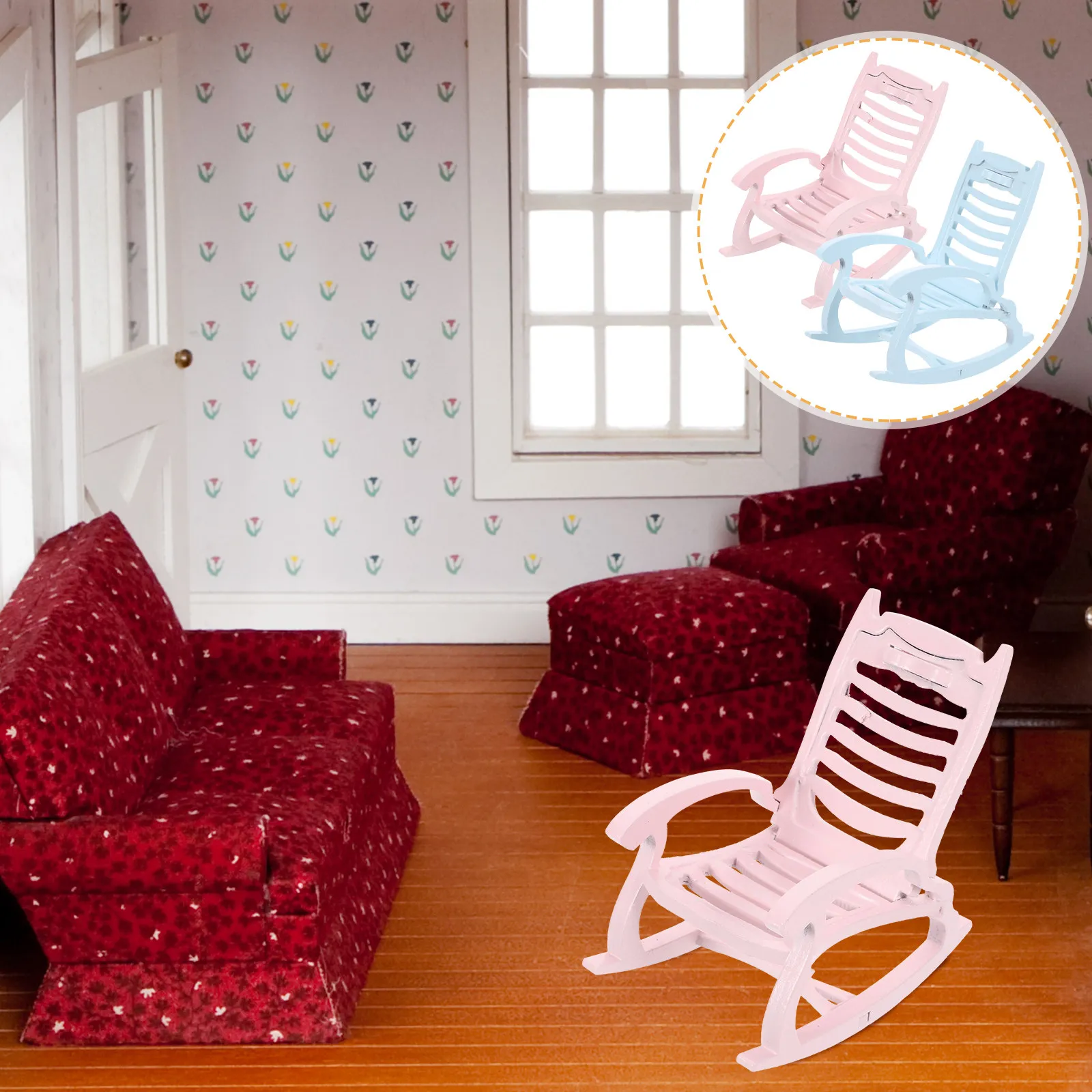 2Pcs Miniature Wooden Rocking Chairs Mini House Furniture Accessories Chair Decor for Landscape Photography Prop
2Pcs Miniature Wooden Rocking Chairs Mini House Furniture Accessories Chair Decor for Landscape Photography Prop