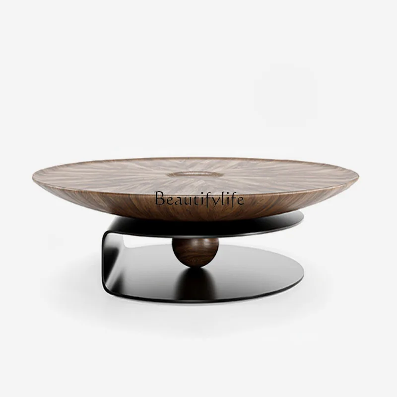 Italian round coffee table solid wood high-end living room light luxury modern minimalist small apartment
Italian round coffee table solid wood high-end living room light luxury modern minimalist small apartment