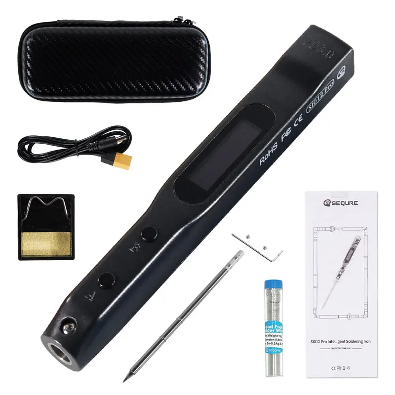 SEQURE SI012 Pro Intelligent OLED Electric Soldering Iron Adjustable Sensitivity Built-in Buzzer for T12|TS Tips Supports PD3.0
SEQURE SI012 Pro Intelligent OLED Electric Soldering Iron Adjustable Sensitivity Built-in Buzzer for T12|TS Tips Supports PD3.0