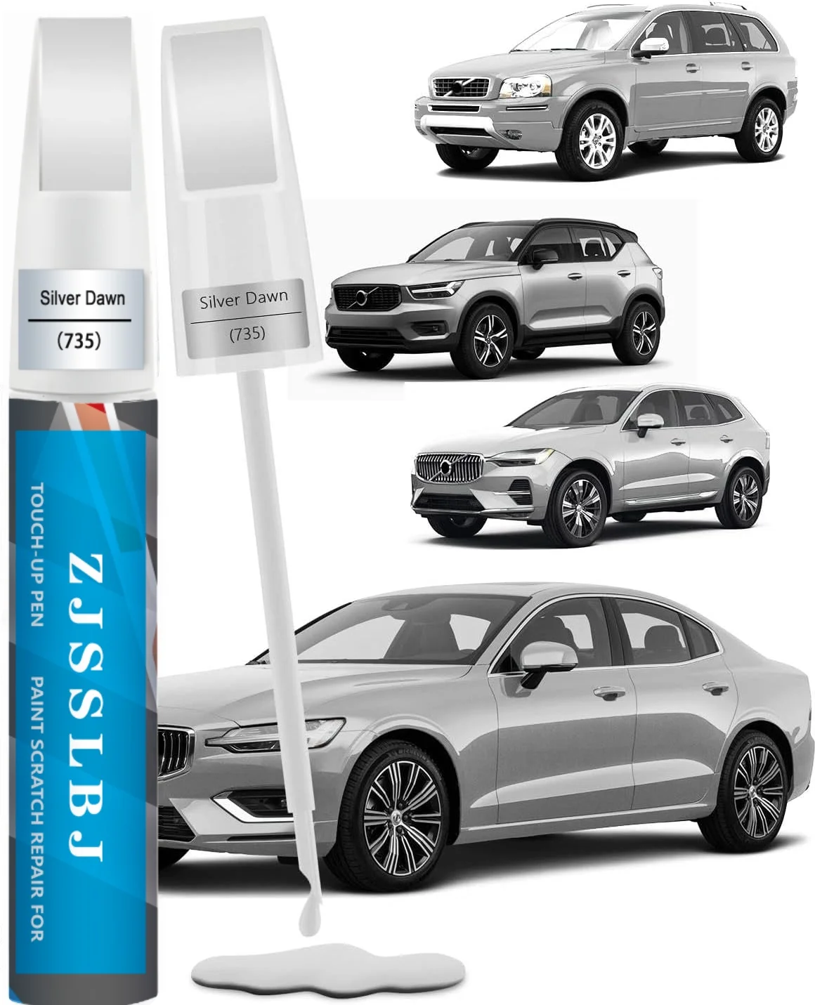 Silver Dawn(735) for Volvo Touch Up Paint, Car Scratch Remover for Nicks and Chips Repair, 2-In-1 Quick & Easy Fix Car Scratch R
Silver Dawn(735) for Volvo Touch Up Paint, Car Scratch Remover for Nicks and Chips Repair, 2-In-1 Quick & Easy Fix Car Scratch R