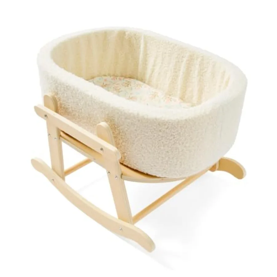 Wooden Baby Doll Crib for Home Play, Natural Wood with Cream Boucle Fabric, Sturdy Eco-Friendly Design, Includes Mattress and B
Wooden Baby Doll Crib for Home Play, Natural Wood with Cream Boucle Fabric, Sturdy Eco-Friendly Design, Includes Mattress and B