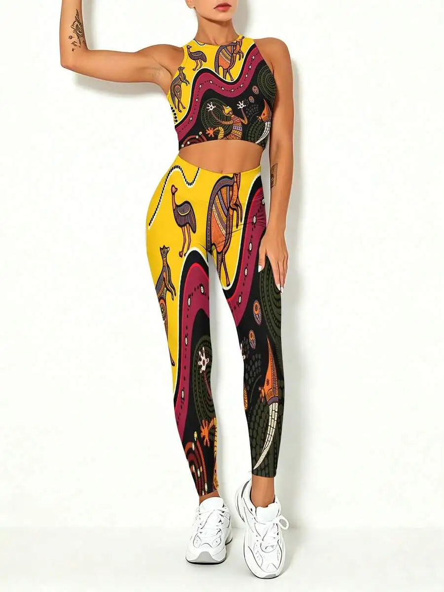 Womens Quick Dry Yoga Set With Animal Print Yellow Black Red Casual Sport Outfit
Womens Quick Dry Yoga Set With Animal Print Yellow Black Red Casual Sport Outfit