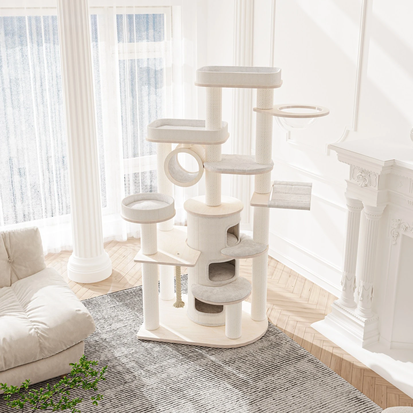Climbing frame cat nest cat tree large wooden frame solid wood multi-layer cat castle villa sisal barrel
Climbing frame cat nest cat tree large wooden frame solid wood multi-layer cat castle villa sisal barrel