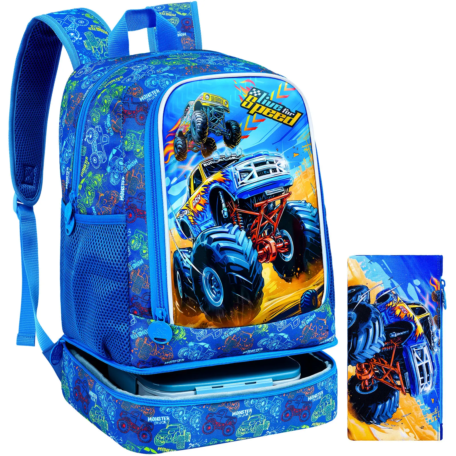 Kids Backpack for Boys, 2-in-1 Truck Bookbag Set with Built-in Bottom Lunch Compartment, Elementary Preschool Toddler
Kids Backpack for Boys, 2-in-1 Truck Bookbag Set with Built-in Bottom Lunch Compartment, Elementary Preschool Toddler
