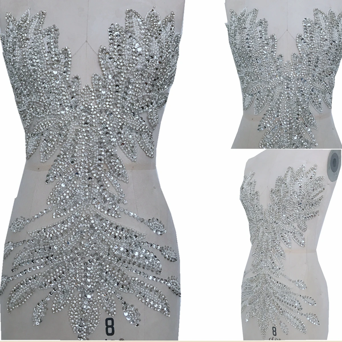 Deep V Neck Beaded Crystal Decoration Party Dress Fabric White Luxury Handmade Hot Diamond Decal Tulle Lace Apparel Appliqued
Deep V Neck Beaded Crystal Decoration Party Dress Fabric White Luxury Handmade Hot Diamond Decal Tulle Lace Apparel Appliqued