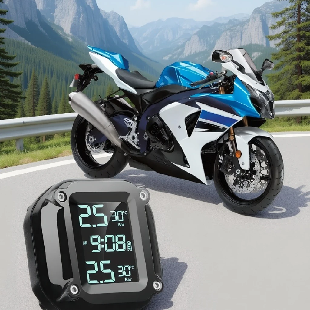 M5 Motorcycle Tire Pressure Monitor, Wireless TPMS Sensor Digital Display, Real-Time Pressure Temperature Alarm
M5 Motorcycle Tire Pressure Monitor, Wireless TPMS Sensor Digital Display, Real-Time Pressure Temperature Alarm