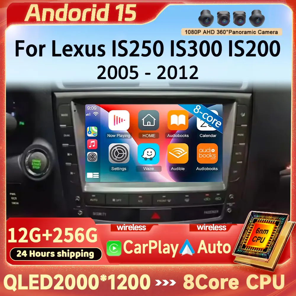Автомобильный радиоприемник Android 15 для Lexus IS250 IS300 IS200 IS220 IS350 2005-2012 мультимедийный стерео видеоплеер 360 камера Carplay Auto
Автомобильный радиоприемник Android 15 для Lexus IS250 IS300 IS200 IS220 IS350 2005-2012 мультимедийный стерео видеоплеер 360 камера Carplay Auto