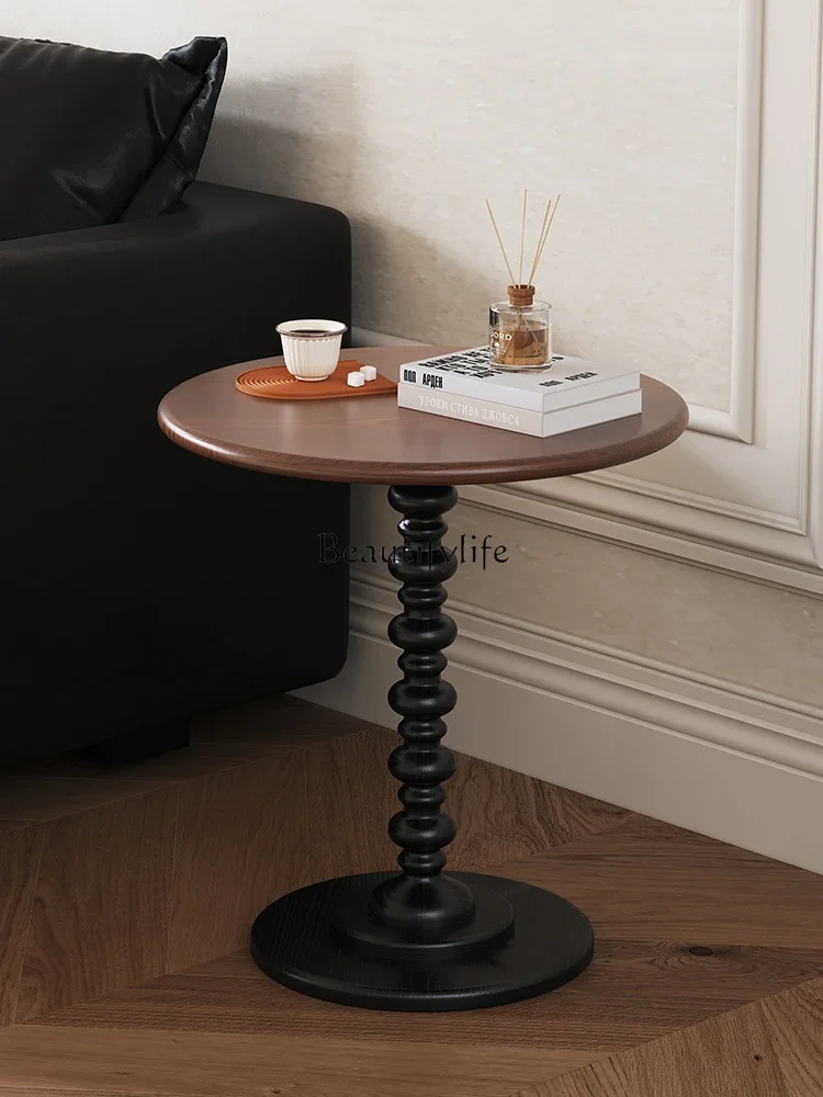 French retro solid wood small round table coffee table American living room bedside table
French retro solid wood small round table coffee table American living room bedside table
