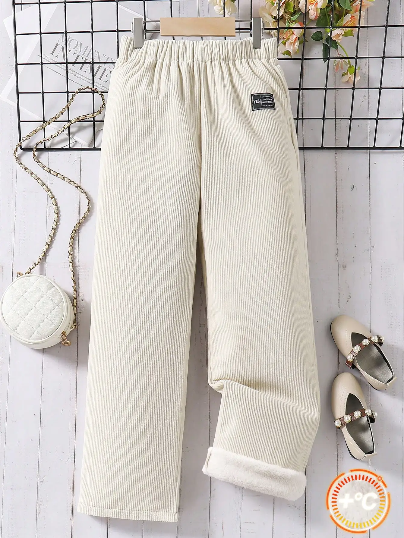 Cream Corduroy Loose Fit Thermal Lined Straight Leg Pants for Girls
Cream Corduroy Loose Fit Thermal Lined Straight Leg Pants for Girls