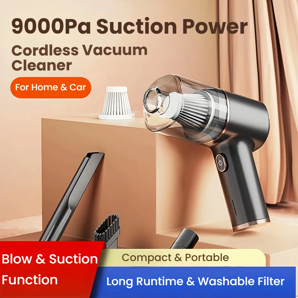 4-in-1 Cordless Car Vacuum & Blower - 120W Powerful Suction, Portable Air Duster for Home/Car, Rechargeable Wet-Dry Cleaner
4-in-1 Cordless Car Vacuum & Blower - 120W Powerful Suction, Portable Air Duster for Home/Car, Rechargeable Wet-Dry Cleaner