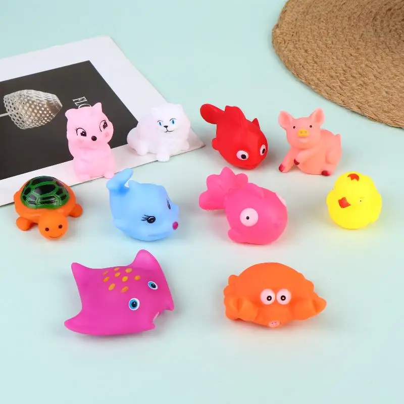 10Pcs Soft Baby Bath Toy With Squeaky Sound Cute Colorful Animal Shaped Bath Toy
10Pcs Soft Baby Bath Toy With Squeaky Sound Cute Colorful Animal Shaped Bath Toy
