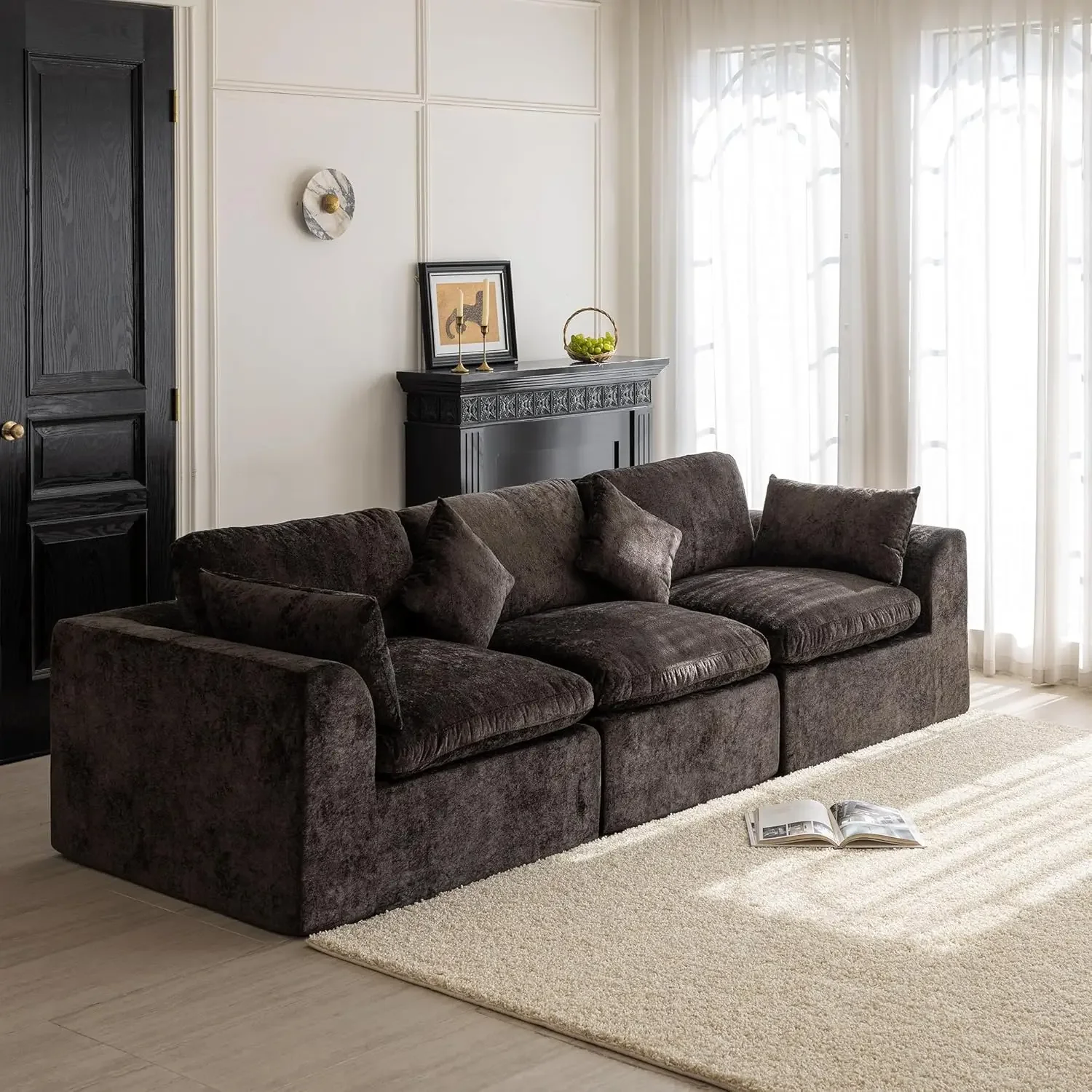 Coffee Brown L Shape 3 Seater Modular Convertible Oversized Cloud Sectional Living Room Sofa
Coffee Brown L Shape 3 Seater Modular Convertible Oversized Cloud Sectional Living Room Sofa