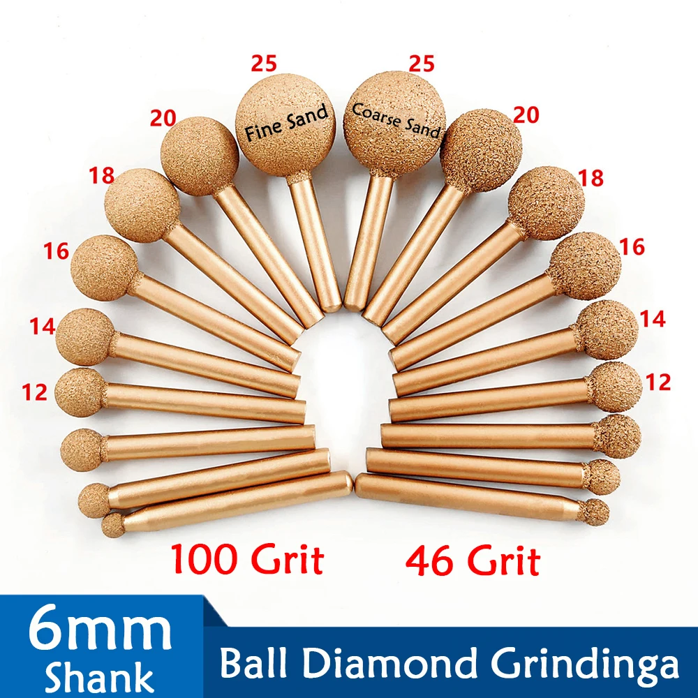 12/14/16/18/20/25mm Ball Brazing Diamond Burr Grinding Polish Bit 6mm Shank For Jade Stone Ceramic Carving Polishing Tools
12/14/16/18/20/25mm Ball Brazing Diamond Burr Grinding Polish Bit 6mm Shank For Jade Stone Ceramic Carving Polishing Tools