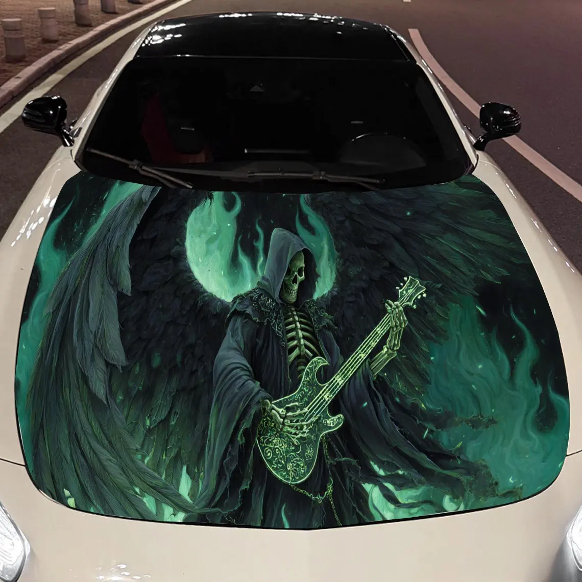 Green Flame, Death and Guitar Car Engine Hood Sticker, Auto Vinyl Wraps, Waterproof Self-adhesive Vehicle Decal, Durable & Anti-
Green Flame, Death and Guitar Car Engine Hood Sticker, Auto Vinyl Wraps, Waterproof Self-adhesive Vehicle Decal, Durable & Anti-