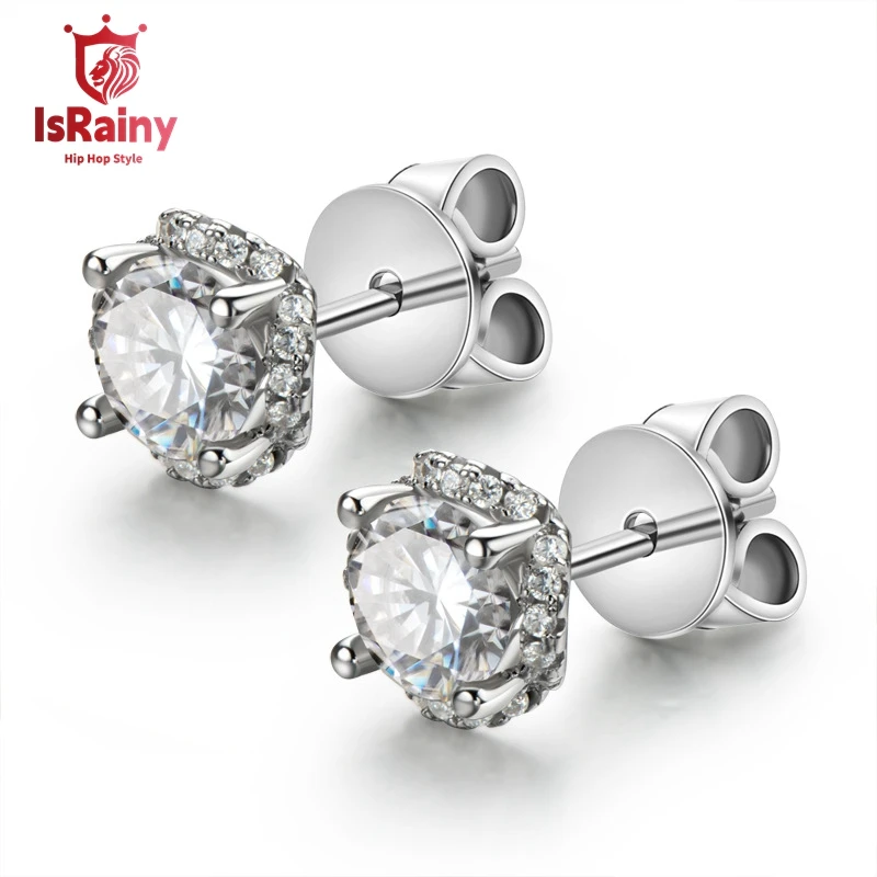 IsRainy Hip Hop Rock 925 Sterling Silver GRA Moissanite Diamond Wedding Engagement Ear Stud Earrings Fine Jewelry for Women Men
IsRainy Hip Hop Rock 925 Sterling Silver GRA Moissanite Diamond Wedding Engagement Ear Stud Earrings Fine Jewelry for Women Men