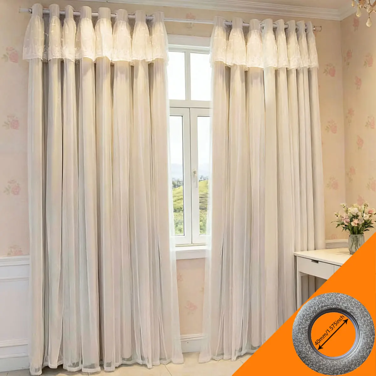 2pcs Dreamy Lace Double Layer Curtains, Princess Style Blackout Sheer Curtains for Bedroom (Rod Not Included)
2pcs Dreamy Lace Double Layer Curtains, Princess Style Blackout Sheer Curtains for Bedroom (Rod Not Included)