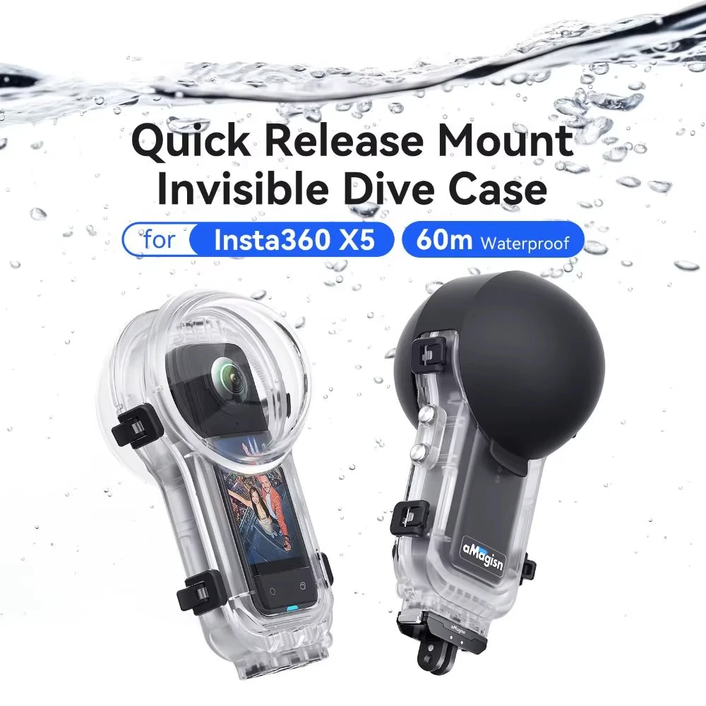 Invisible Dive Case for Insta360 X5 Waterproof Housing Case for Insta 360 X5 Underwater Protector Diving Shell Accessories
Invisible Dive Case for Insta360 X5 Waterproof Housing Case for Insta 360 X5 Underwater Protector Diving Shell Accessories