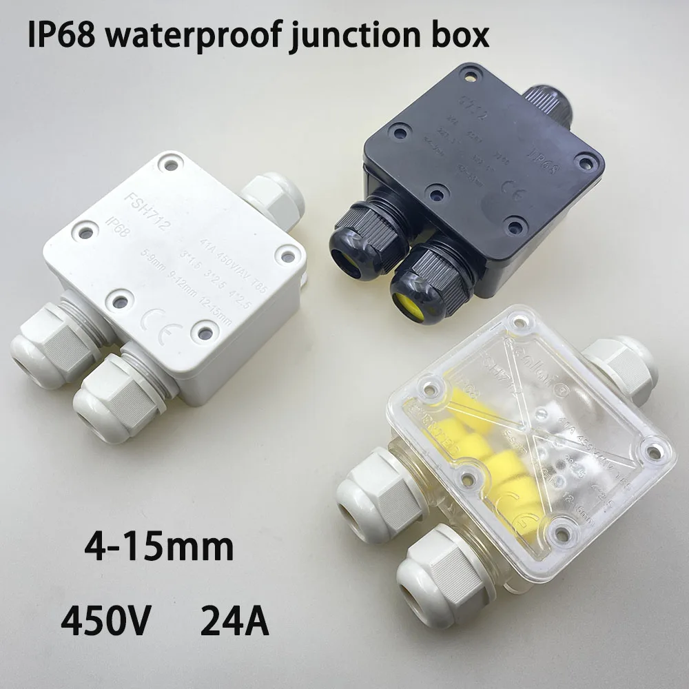 Waterproof 3-way junction box IP68 Type Y 3-pin 4-15mm Electrical cable wire connectors 24A 450V External electrical terminals
Waterproof 3-way junction box IP68 Type Y 3-pin 4-15mm Electrical cable wire connectors 24A 450V External electrical terminals