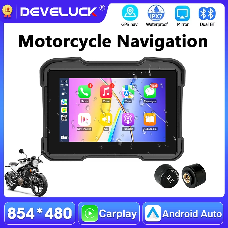 Portable 5 inch Motorcycle Navigation GPS Wireless Carplay Android Auto IPX7 Waterproof Bluetooth Moto Monitor Support TPMS
Portable 5 inch Motorcycle Navigation GPS Wireless Carplay Android Auto IPX7 Waterproof Bluetooth Moto Monitor Support TPMS
