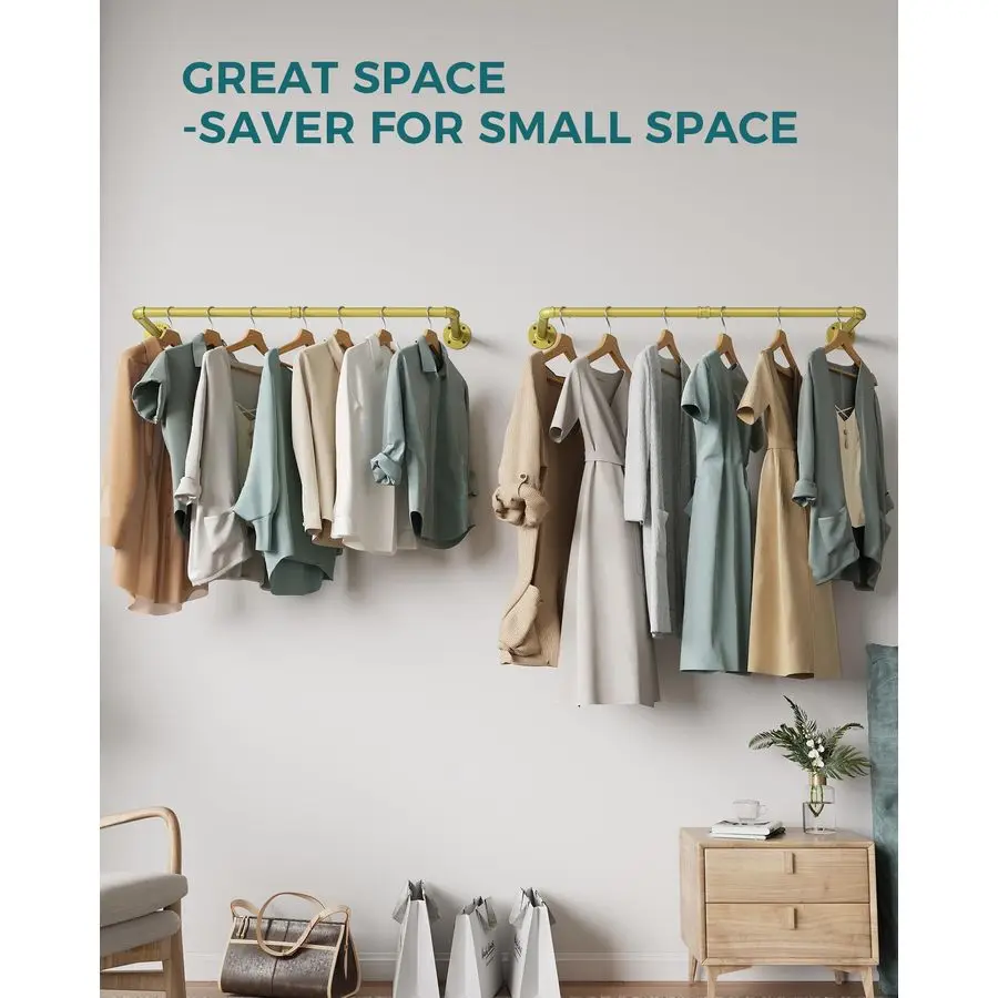 Industrial Pipe Clothes Rack Wall Mounted Set of 2, 38.4 inches Heavy Duty Iron Pipe Clothing Garment Rail, MultiPurpose Clothin
Industrial Pipe Clothes Rack Wall Mounted Set of 2, 38.4 inches Heavy Duty Iron Pipe Clothing Garment Rail, MultiPurpose Clothin