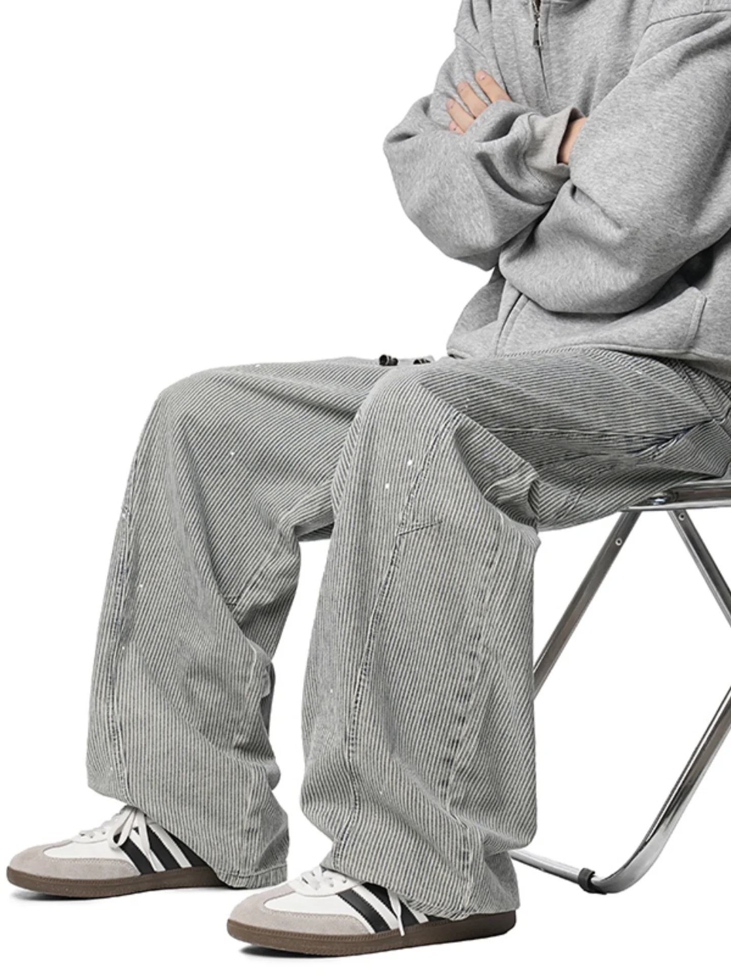 Men's Casual Pants Striped Straight Leg Trousers Autumn Loose Wide Leg American Knife Split Design Faionable Ciwalk
Men's Casual Pants Striped Straight Leg Trousers Autumn Loose Wide Leg American Knife Split Design Faionable Ciwalk